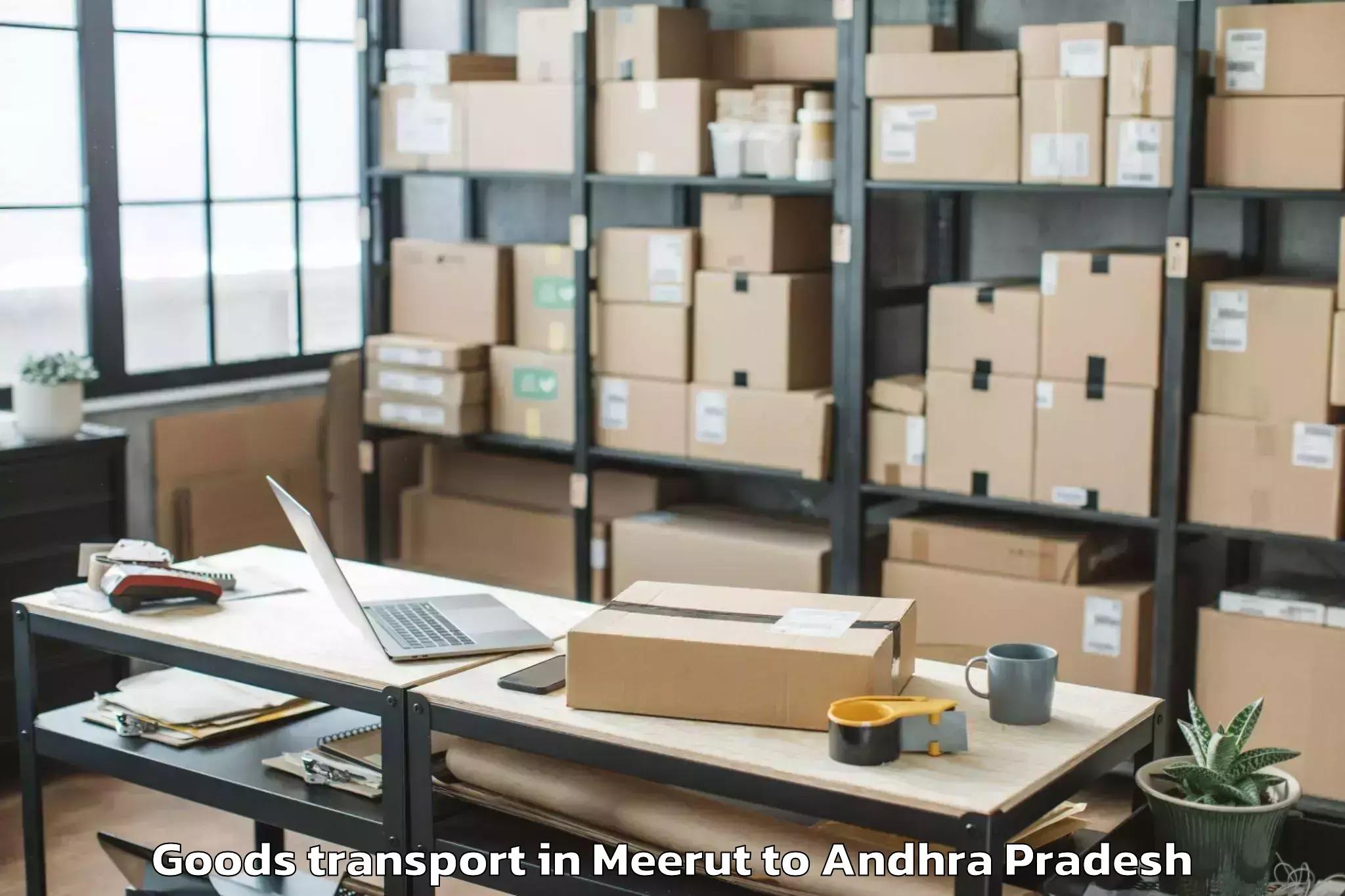 Affordable Meerut to Duvvur Goods Transport